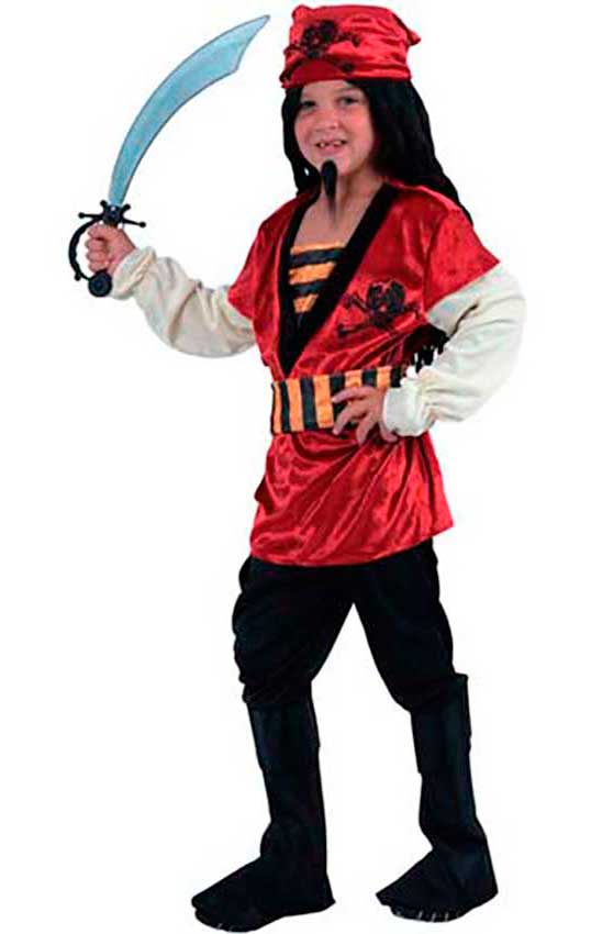 ▷ Costume Pirata-Corsaro Rosso Bambino Offerta