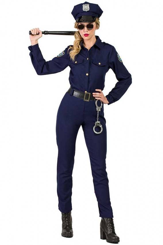 Vestito di carnevale donna poliziotta americana Bluegirl dominatrice