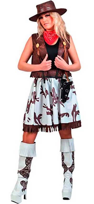 Funidelia  Costume da cowgirl Deluxe da per donna Cowboys, Indiani,  Western - Costume per Adulto e accessori per Feste, Carnevale e Halloween -  Taglia S - Marroni : : Moda