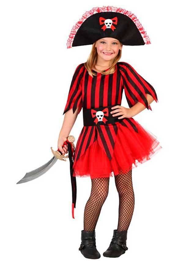 Costume da Bambina Corsara Pirata Piratessa Ragazza Vestito Carnevale  Halloween