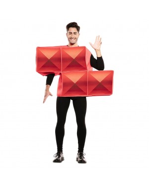 Costume Tetris Adulto Rosso per Carnevale | La Casa di Carnevale