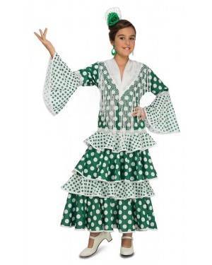Costume da Ballerina di Flamenco Fiera Verde Bambina
