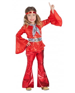 Costume da Discoteca Rosso Bambina per Carnevale | La Casa di Carnevale