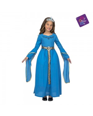 Costume Principessa Medievale Blu Bambina per Carnevale | La Casa di Carnevale