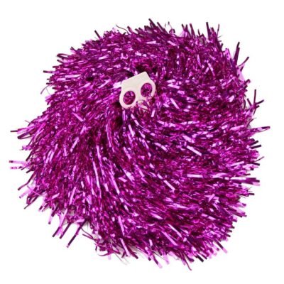 2 Pompons Metal·Litzat Fúcsia