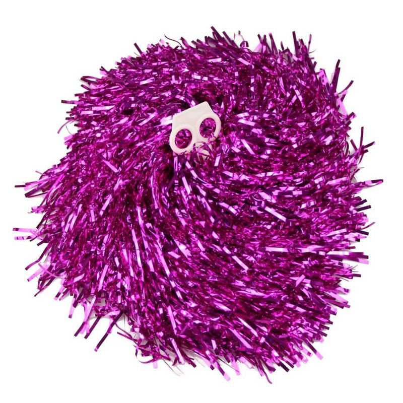 2 Pompons Metal·Litzat Fúcsia