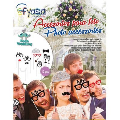 Accesori para Foto con Bacchetta Photocall Atrezzo Matrimonio 12 Udes.