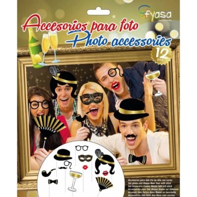 Accessoris per a Foto Cap d'Any amb Vareta 12 Udes.