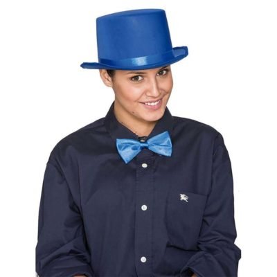 Cappello Cilindro Satinato Azzurro