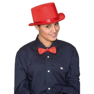 Cappello Cilindro Satinato Rosso