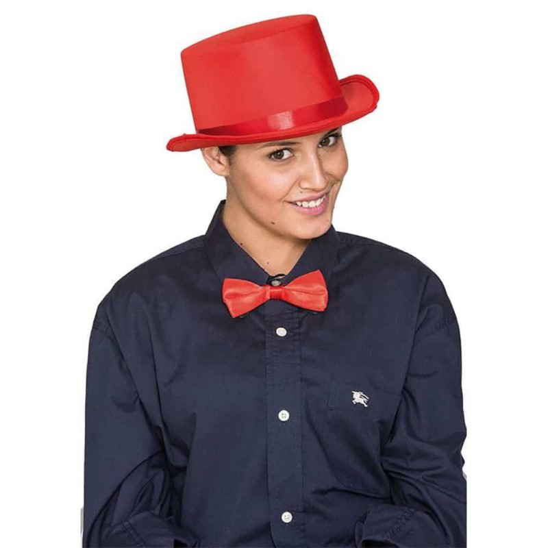 Cappello Cilindro Satinato Rosso