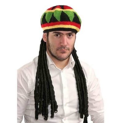 Cappello Rasta / Bob Marley con Trecce per Adulti