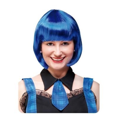 Caschetto Blu con Frangia Fluo