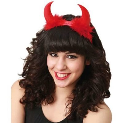 Cerchietto Diavolo con Corna e Marabout per Adulti