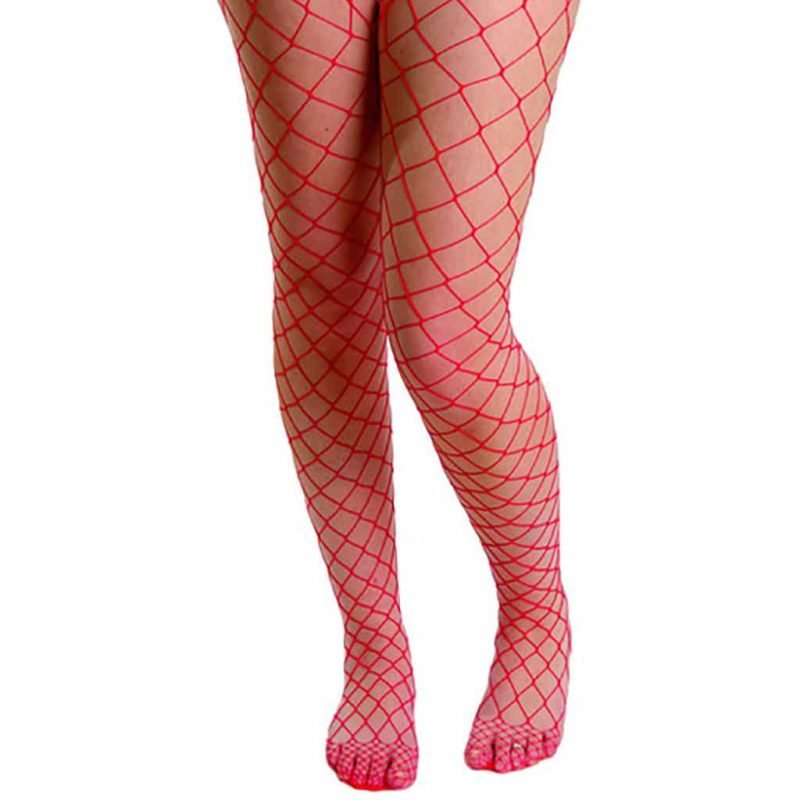 Collant a Rete Rosso per Adulti