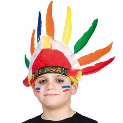 Copricapo Indiano 9 Piume Bambini