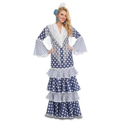 Costume da Ballerina di Flamenco Solea Blu Adulto