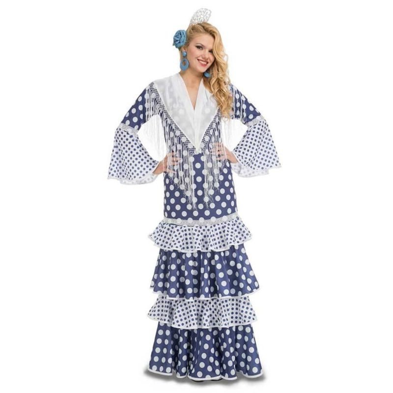 Costume da Ballerina di Flamenco Solea Blu Adulto