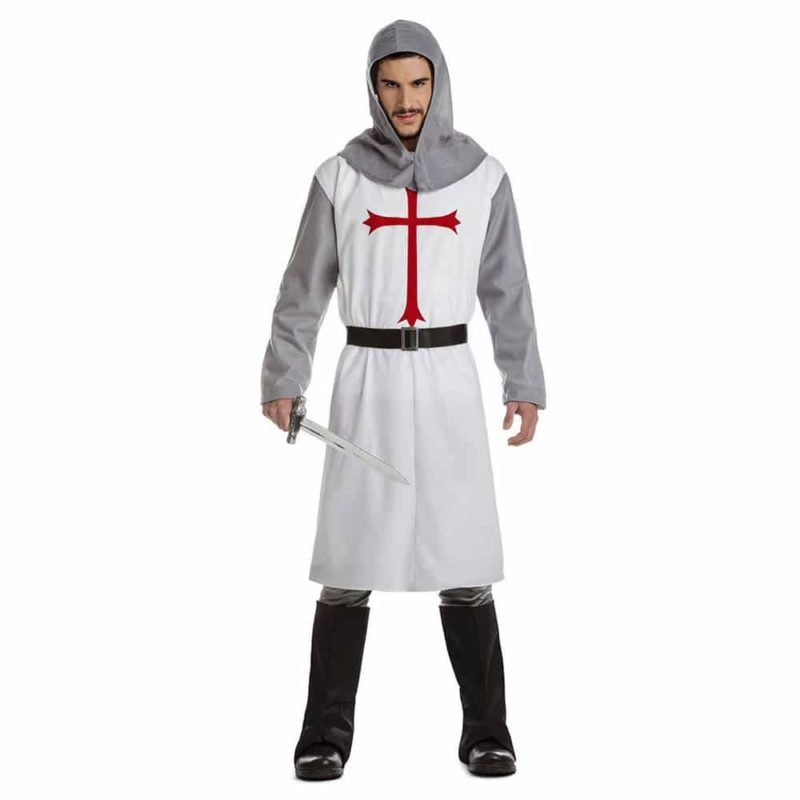 Costume Cavaliere Crociato Medievale Bianco