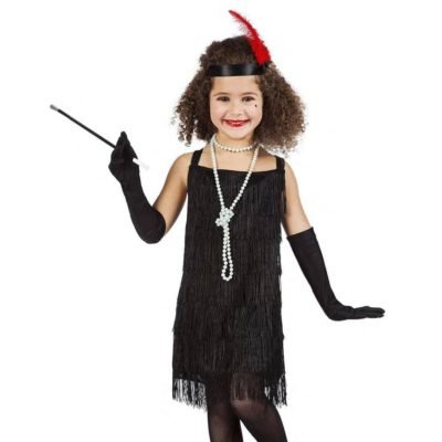 Costume Charleston Frange Nero