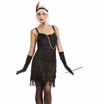 Costume Charleston Frange Nero