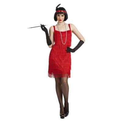 Costume Charleston Frange Rosso Adulto