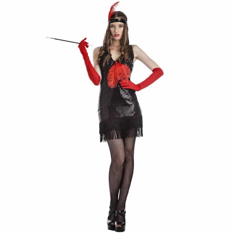 Costume Charleston Paillettes Nero