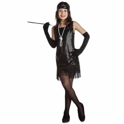 Costume Charleston Paillettes Nero