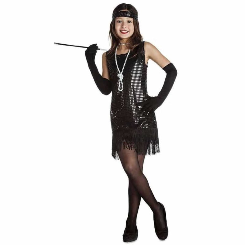 Costume Charleston Paillettes Nero