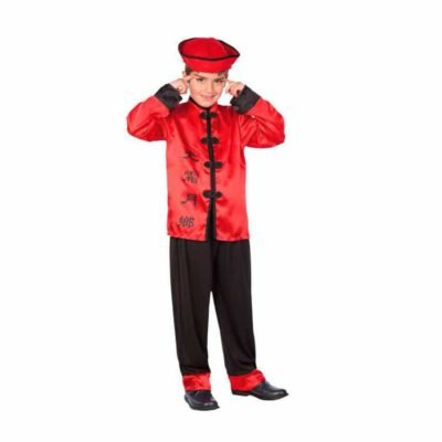 Costume Cinese Rosso/Nero Bambino