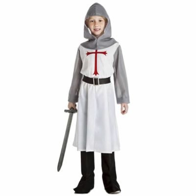 Costume Crociato Cavaliere Medievale Bianco