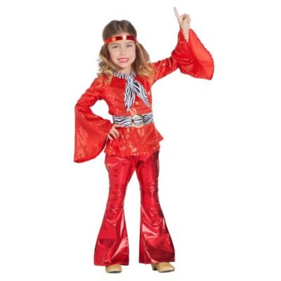 Costume da Discoteca Rosso Bambina