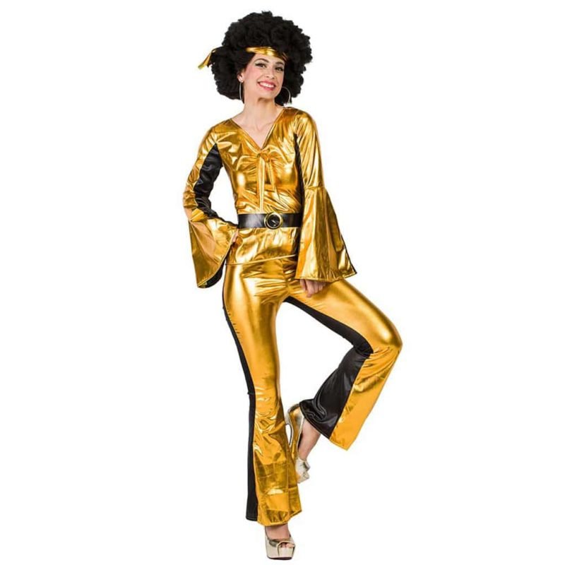 Costume da Discotecara Dorato Donna  Adulto