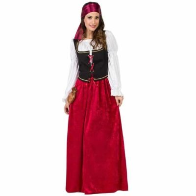 Costume da Locandiera Medievale Velluto Adulto