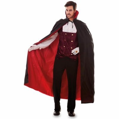 Costume Mantello Vampiro Reversibile Nero-Rosso Adulto Unica