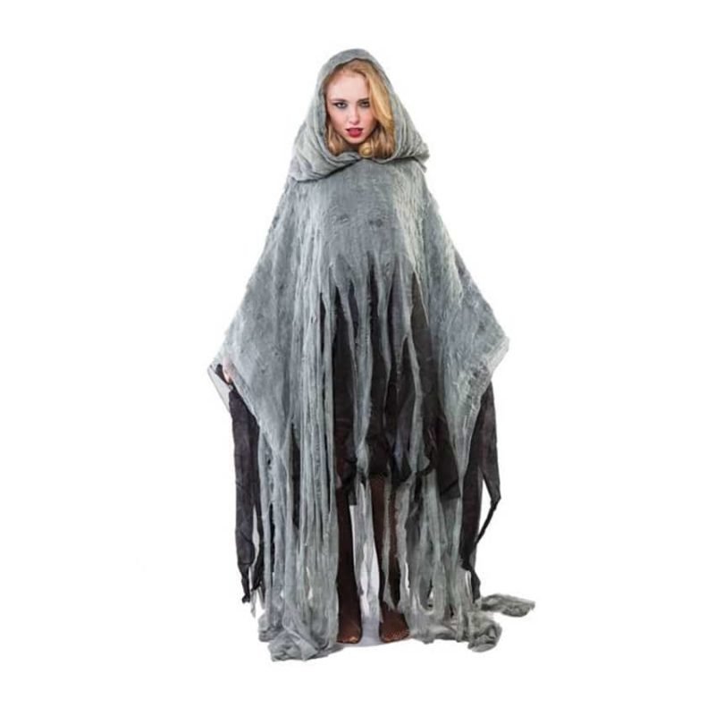 Costume Poncho Zombie Grigio 170cm