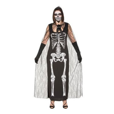 Costume Scheletro con Mantello Donna M/L