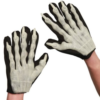 Guanti Scheletro Bianco Fluorescente