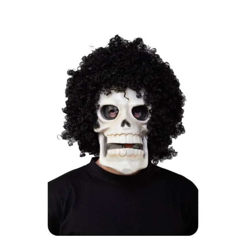 Maschera Cranio con Parrucca Afro