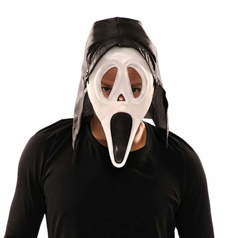 Maschera Fantasma/Scream fluorescente con Cappuccio