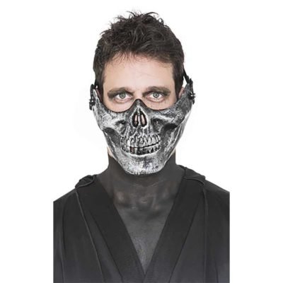 Mitja Màscara Calavera Plata