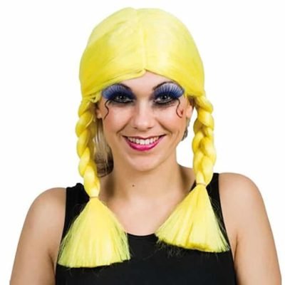 Parrucca Giallo con Trecce