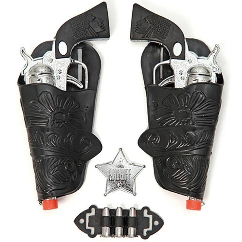 Set 2 Pistole Cowboy Argento 20x8 cm.