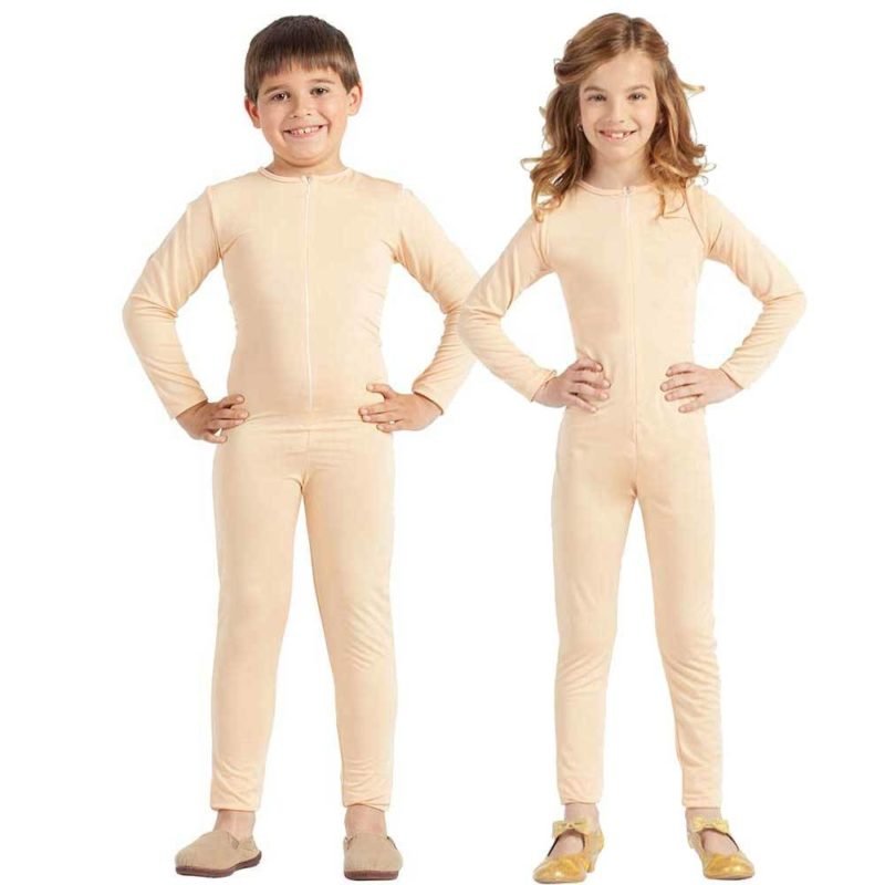 Tuta Color Carne Unisex con Zip Anteriore Bimbo