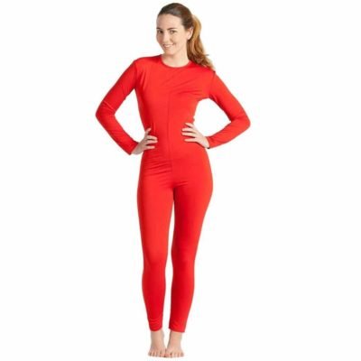 Tuta Rossa Spandex Donna con Zip Posteriore