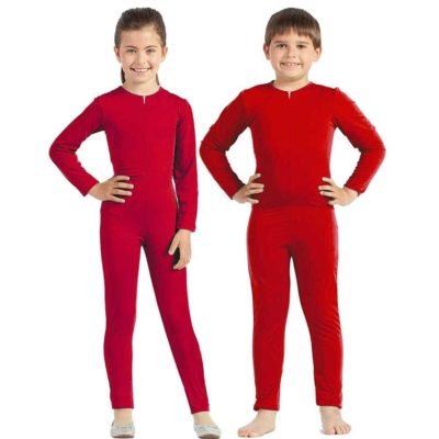 Tuta Rossa Spandex Unisex con Zip Anteriore Bimbo