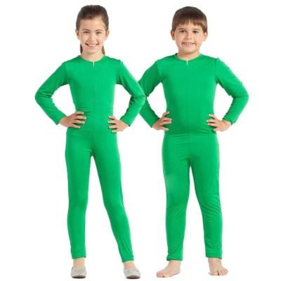 Tuta Verde Spandex Unisex con Zip Anteriore Bimbo
