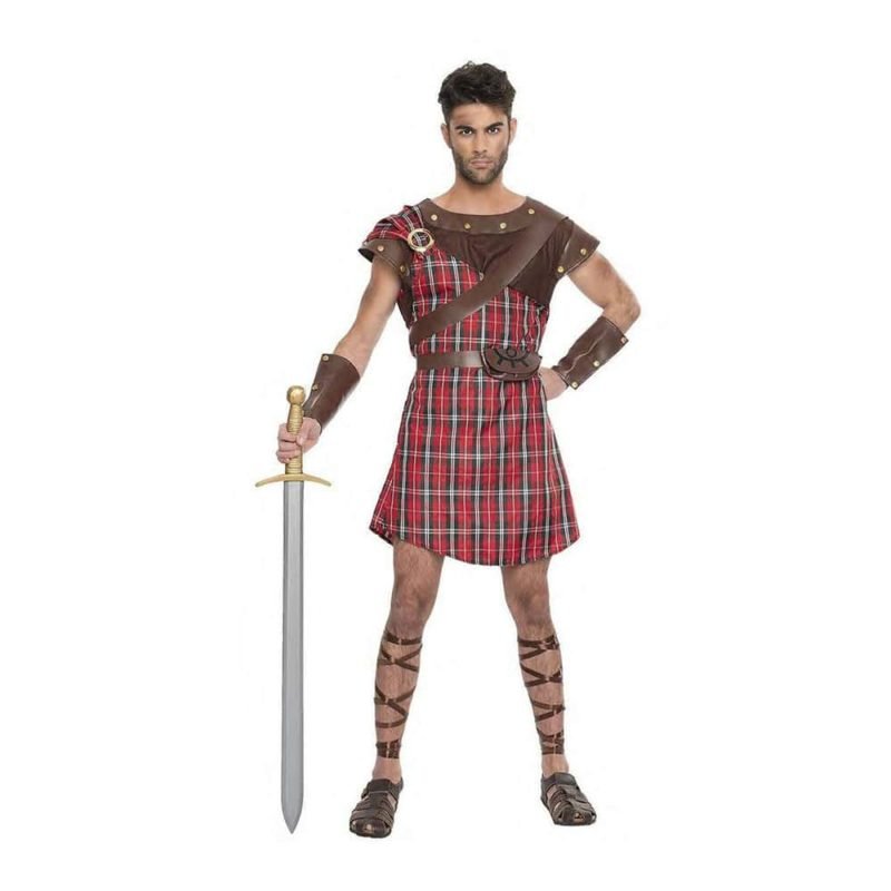 Vestito da Guerriero Scozzese Rosso