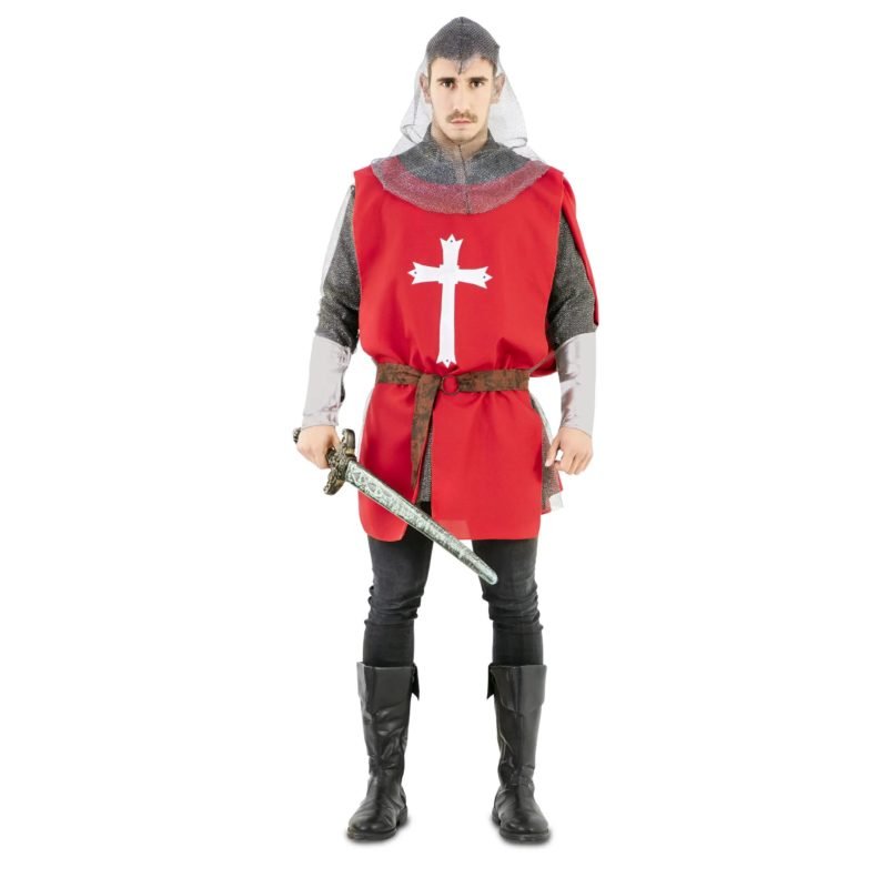 Mantello Rosso da Guerriero Medievale