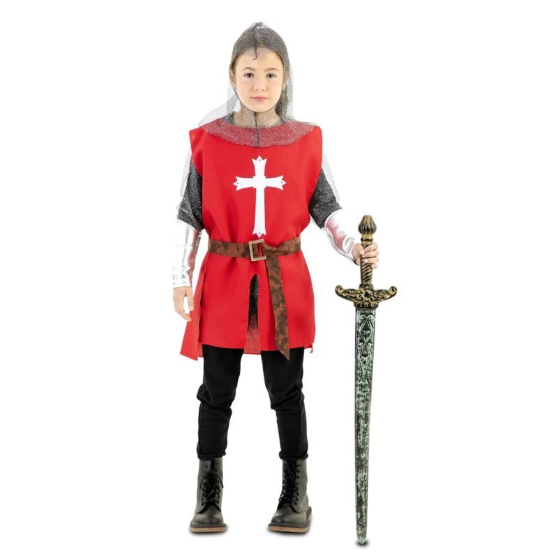 Mantello Rosso da Guerriero Medievale Bambini